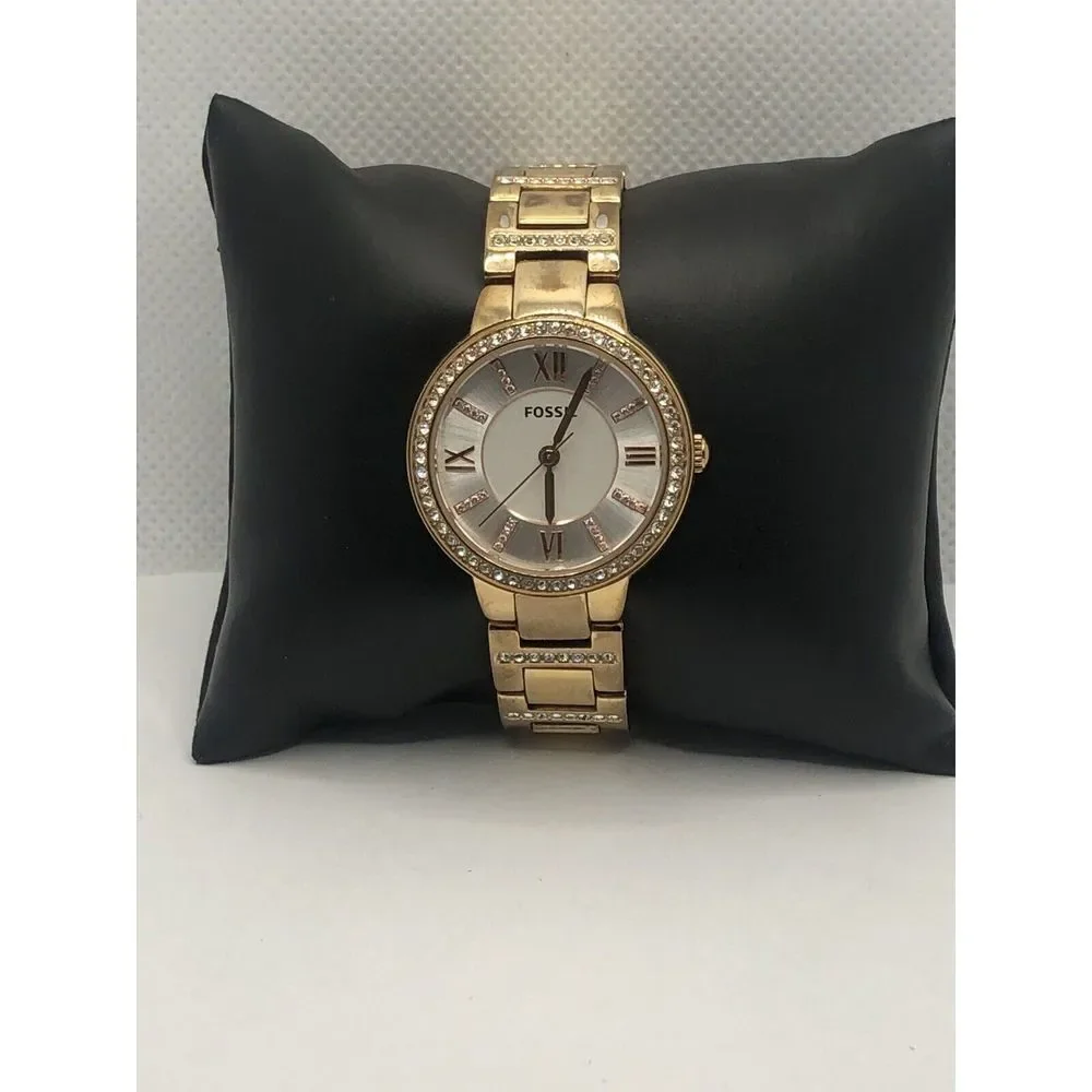 Fossil ES3284 Women's Rose Gold Stainless Steel Analog Silver Dial Watch PQ50